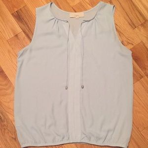 LOFT blue sleeveless blouse